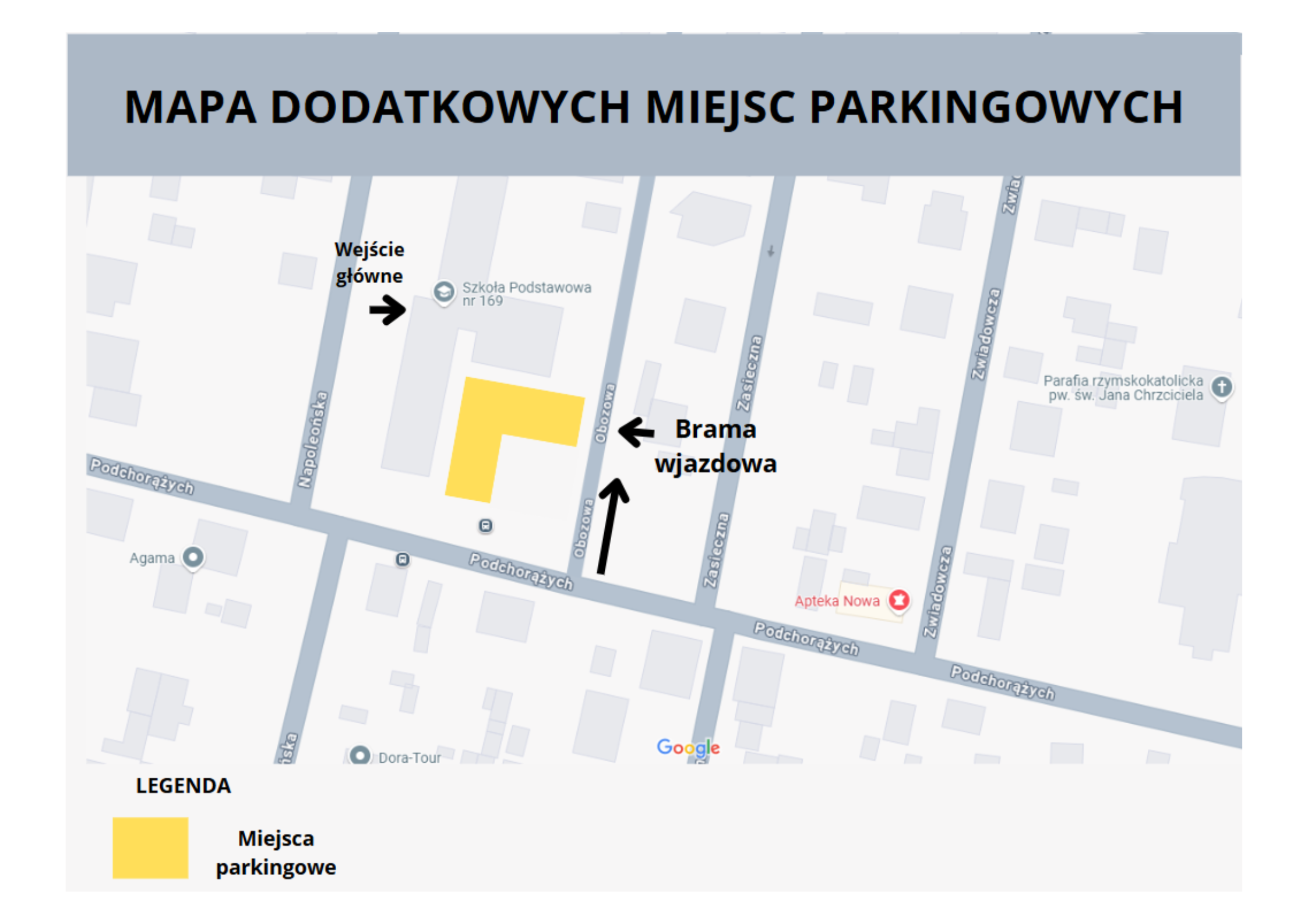 mapa dodatkowych miejsc parkingowych