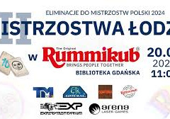 Napis mistrzostwa Łodzi w rummikub