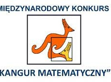 Napis Międzynarodowy konkurs "Kangur matematyczny" obok ilustracji kangura.